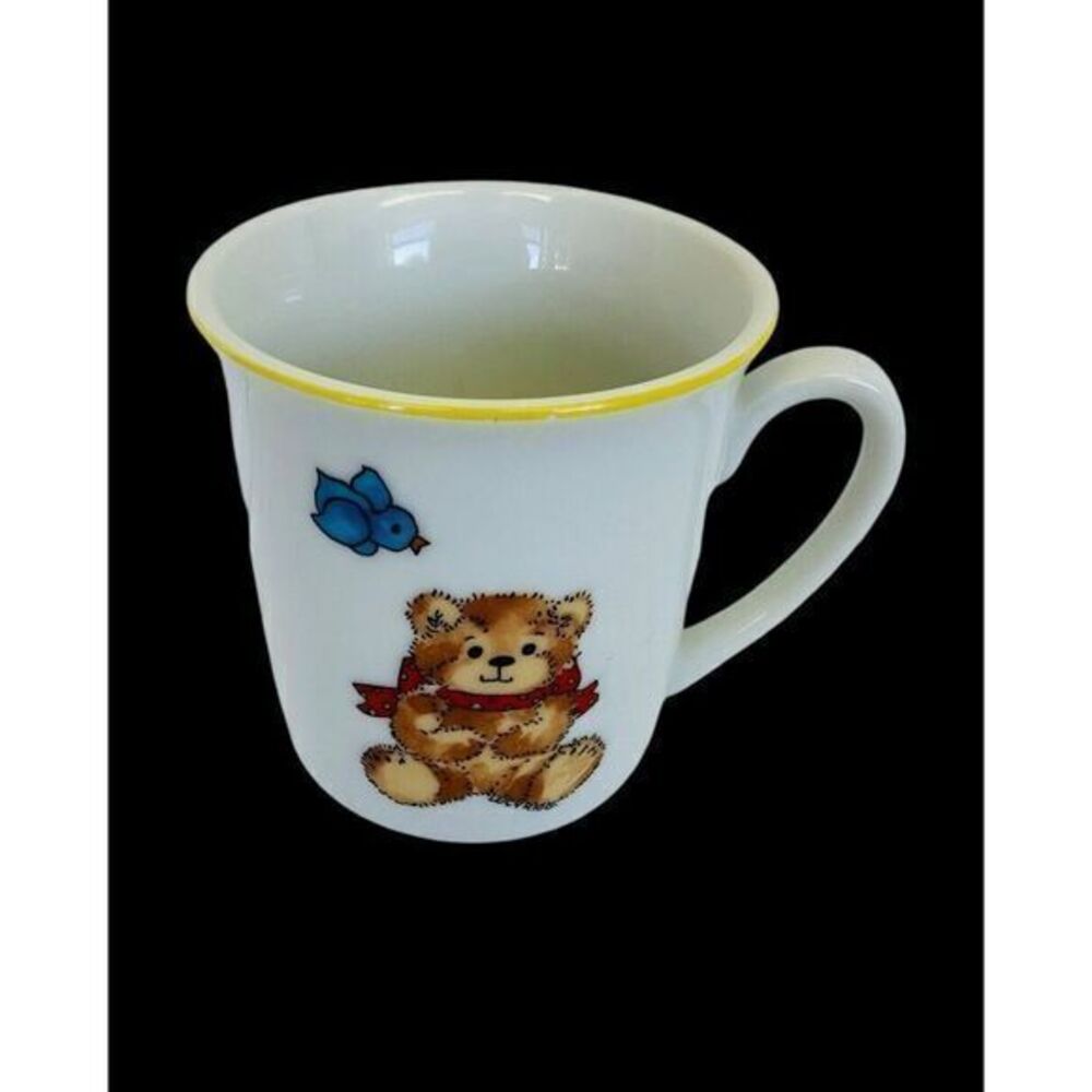 Vintage Enesco Lucy And Me 1983 Rigg Baby Bear Child Cup Mug Blue Bird Japan‎